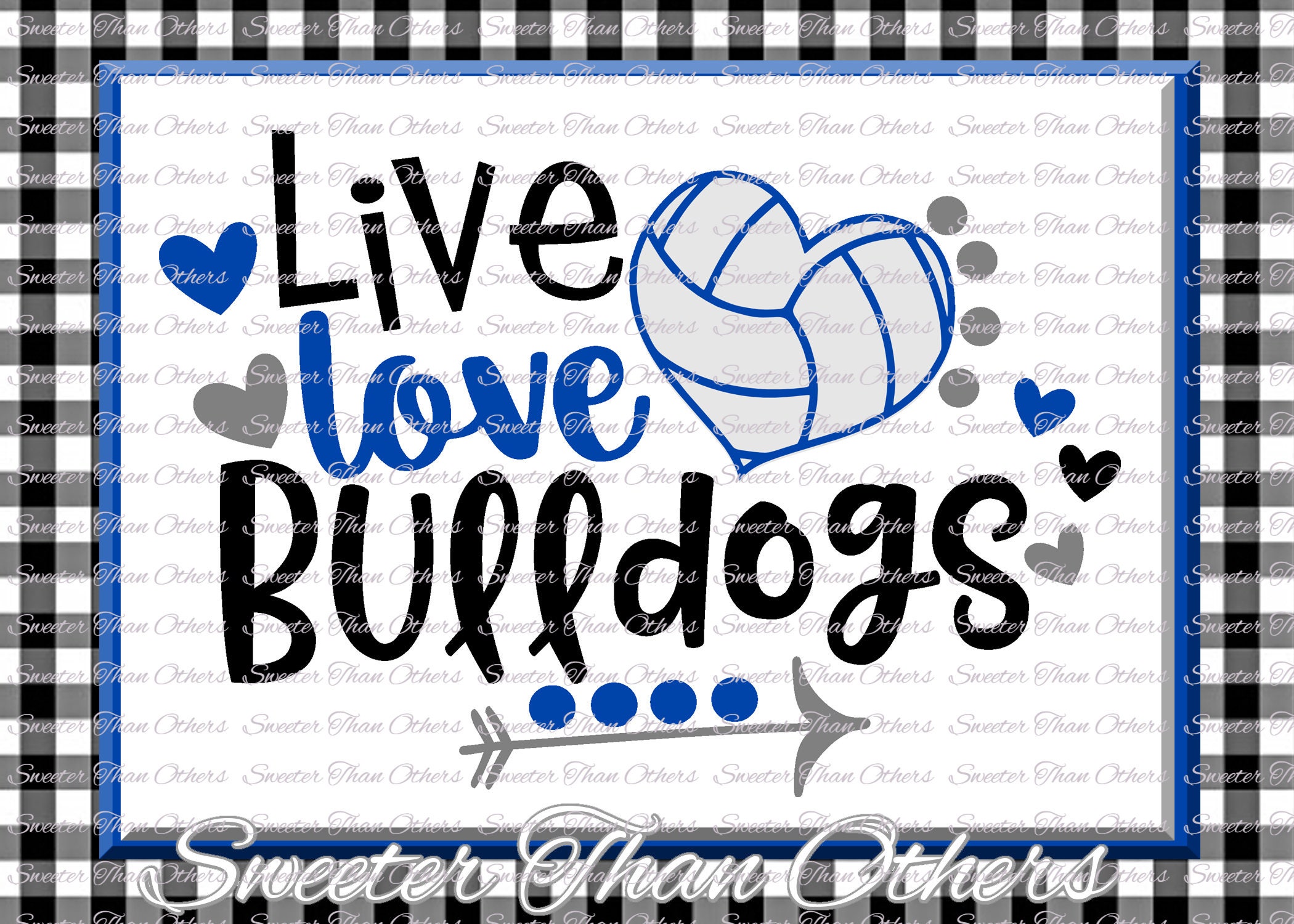 Download Volleyball svg Live Love Bulldogs svg Design Vinyl SVG DXF | Etsy