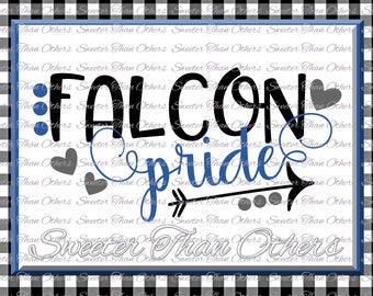 Falcon Pride Svg, Football Falcon, Baseball Falcon, Basketball Falcon, Vinyl Design SVG DXF Silhouette, Cameo, Cricut, Instant Download