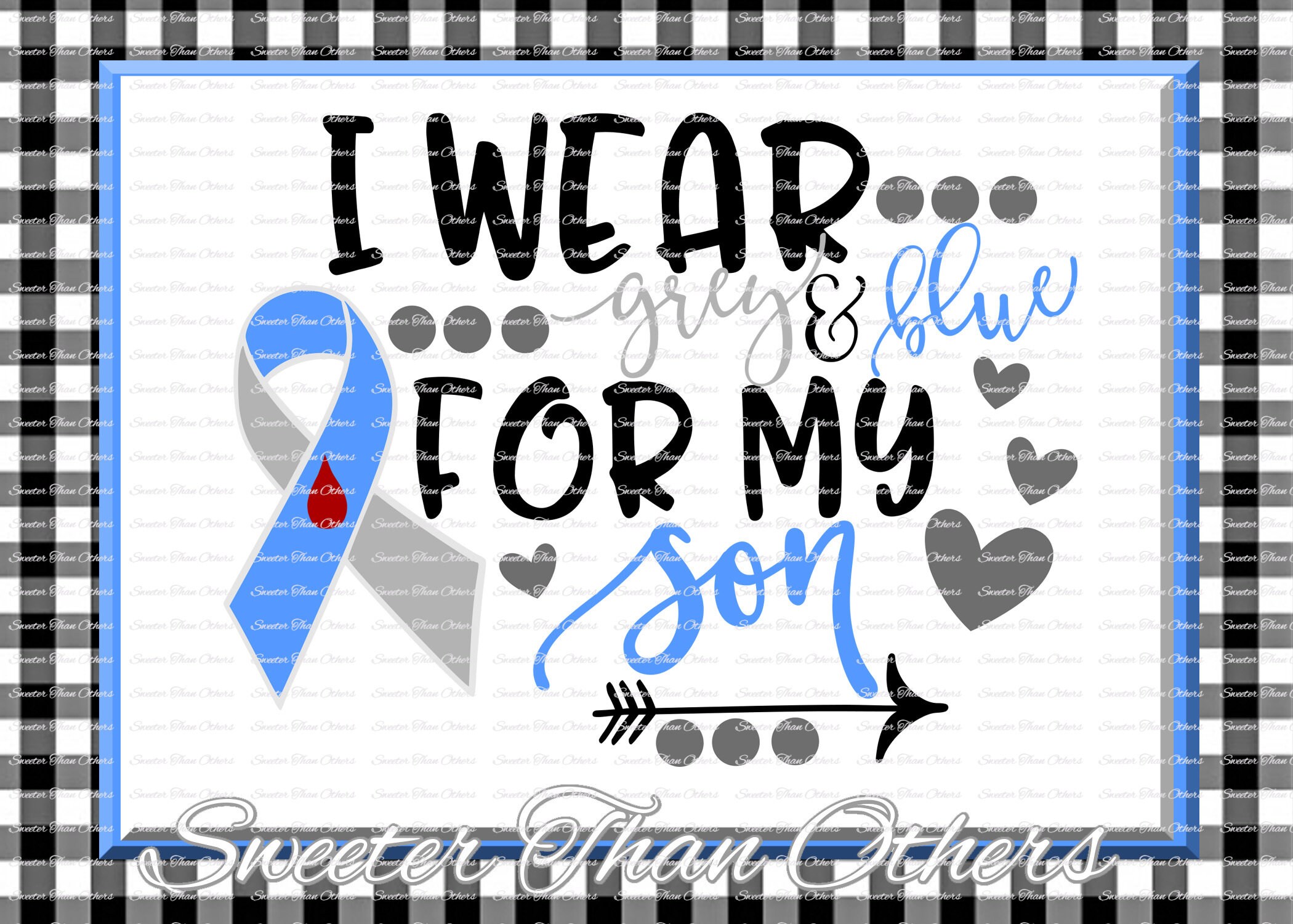 Download I wear Grey and Blue for my Son SVG Diabetes Svg Ribbon | Etsy