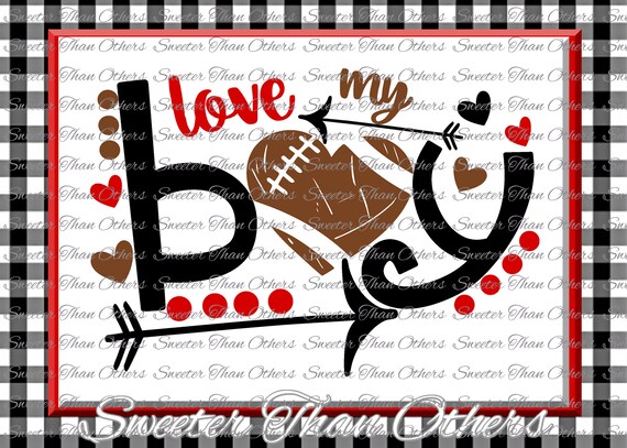 Football Svg Love My Boy Football Svg Distressed Football Etsy