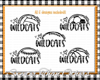 Wildcats Svg, Football Wildcats, Baseball Wildcats, Basketball Wildcats, Pride, Bundle, Soccer svg, Wildcats Clipart, Wildcats mom svg