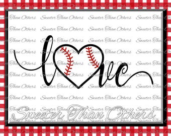 Baseball SVG love Softball htv Tshirt Design Vinyl  (SVG and DXF Files) Electronic Cutting Machines, Silhouette, clipart,, cut, Instant Down