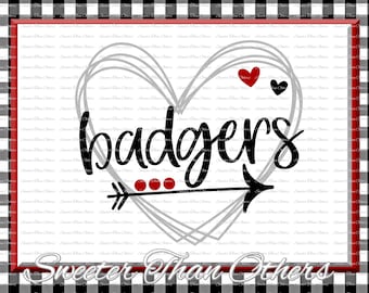 Badgers Svg, Football Badger, Baseball Badger, Basketball Badger, Badger Pride, Design SVG DXF Silhouette, clipart,, cut, Instant Download