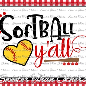 SVG EPS DXF Cut file, Softball svg, Baseball cut file, Silhouette cut file, clipart, cut file cut Cut file, Instant Download, softball y'all