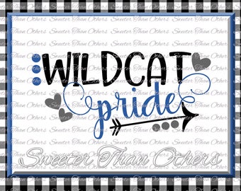 Wildcat Pride Svg, Football Wildcat, Baseball Wildcat, Basketball Wildcat, Vinyl Design SVG DXF Silhouette clipart, cut Instant Download
