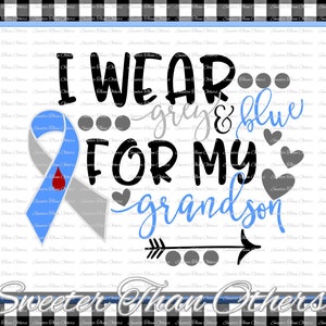 Cricut Silhouette I Wear Grey for the bravest child I know Juvenile Diabetes Awareness SVG Find a Cure type 1 diabetes SVG Files