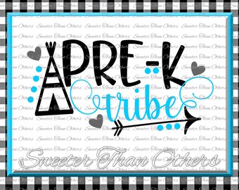 Pre K Tribe svg, Kindergarten svg, Teacher Svg, Dxf Silhouette Studios clipart, cut cut file INSTANT DOWNLOAD Vinyl Design, Htv Scal Mtc