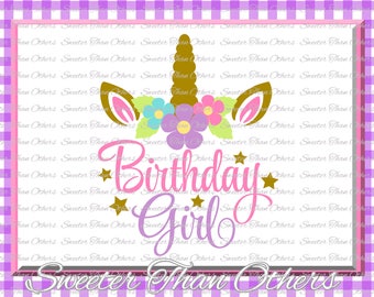 Download Fourth Birthday SVG Birthday Unicorn svg girl Dxf Silhouette