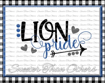 Lion Pride Svg, Football Lion, Baseball Lion, Basketball Lion, Vinyl Design SVG DXF Silhouette, clipart,, cut, Instant Download
