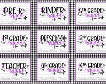 School Squad SVG Bundle Teacher Squad Svg, First Day of School SVG and DXF Files Silhouette Studios clipart, cut, Instant Download Scal