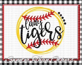 Baseball SVG, Softball Svg, Lady Tigers svg, Tigers Baseball svg, Baseball cut SVG DXF  baseball Silhouette, clipart,, cut, Instant Download