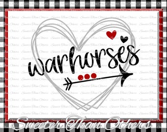 Warhorses Svg, Football Warhorse, Baseball Warhorse, Basketball Warhorse, Pride, Vinyl Design SVG Silhouette Cameo Cricut Instant Download