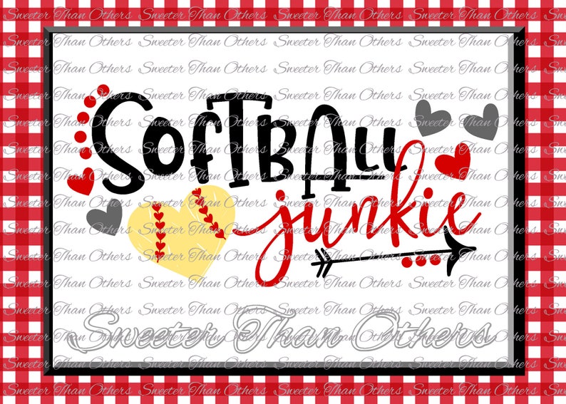 Softball SVG Love Softball Junkie Svg Shirt Design Vinyl SVG Etsy
