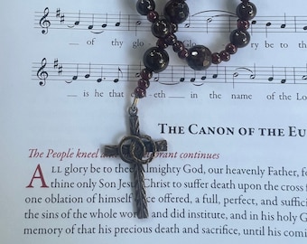 Garnet Wedding Anglican Rosary   Episcopal Rosary  Episcopalian  Christian Protestant Prayer Beads  Wedding  Annivesary Gift