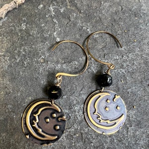 Twilight Moon Mixed Media Dangle Earrings image 7