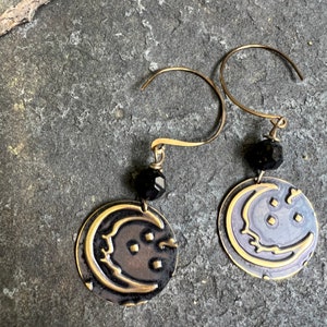 Twilight Moon Mixed Media Dangle Earrings image 6