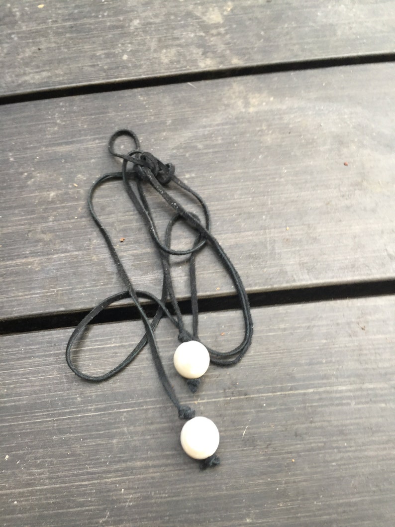 Baroque Pearls and Deerskin Leather Lariat Necklace Bohemian Jewelry Wrap Necklace Bolo Tie