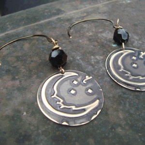 Twilight Moon Mixed Media Dangle Earrings image 2