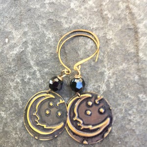 Twilight Moon Mixed Media Dangle Earrings image 3