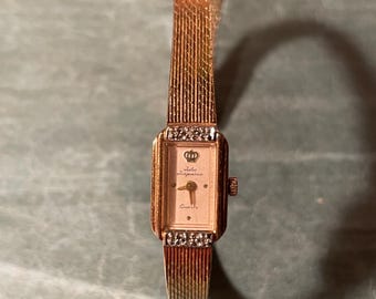 Antique Vintage Jules Jurgensen Ladies Quartz Art Deco Nouveau Wrist Watch with Diamonds? Works!