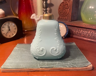 Antique Gillinder and Sons Defender Turquoise Powder Blue Oil Lamp