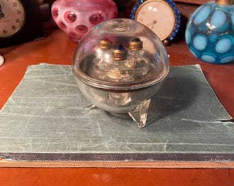 Antique Art Deco Nouveau MCM Duvinne Glass Ball Globe Perfume Bottles Vanity Multicolor Set of 3