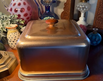 Vintage Lincoln Beautyware Cake Carrier, Stainless Steel Dessert