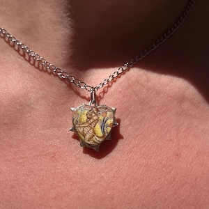 Handmade Satyr Pendant: Medieval Forest Charm Necklace with Art Print