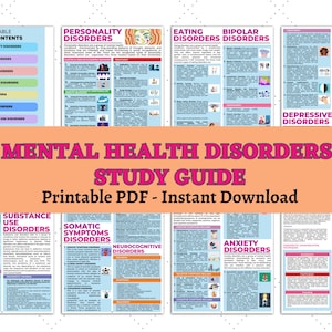 Psychiatric Mental Health Study Guide, PMHNP, Mental Health Disorders Bundle, Nursing Notes, Nursing Study Guide, Nursing School Notes