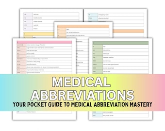Complete Medical Abbreviations Guide | Instant Download | Nursing & Healthcare Study Aid | Printable Medical Reference | Easy Access