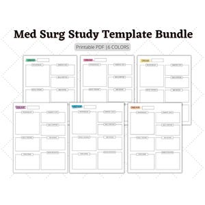 Krankheitspflege Notizen Vorlagen Bundle, Med Surg Studienvorlage, Pathophysiologie Vorlage, Pflegestudien Vorlage, Krankenschwester Studien Notizen