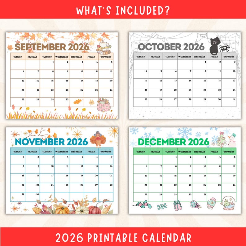 2026 Kids Calendar Printable: Pastel Monthly Planner (PDF) - Etsy