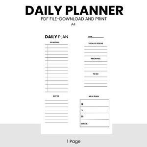 Printable Daily Planner Daily to Do List Productivity Planner Daily ...