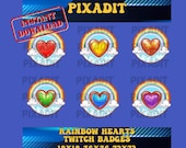Regenboog Hart Twitch Badges, hart-sub-badges, twitch-badges, twitch-sub-badges, sub-badges twitch, badges twitch, twitch-bit-badges