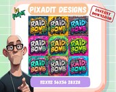 RAID BOMB Emote Pack | 9 Twitch Emotes in Kleurrijke Stijlen | Streaming Chatreacties | Directe Download | 112x112 PNG