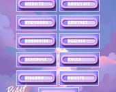 Etsy shop 24 Twitch Panelen Basic Roze – 11x Buttons in 320x120px – Direct te gebruiken