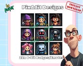 Retro Pixel Emote & Badge Pack | 22 Chibi Game Twitch Emotes + Sub Badges | 8-bit Karakter Icons | Directe Download | 112x112 en 72x72 PNG