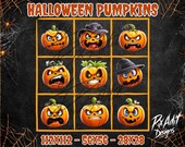 Halloween Pompoen Emotes Set #1 – 9x Twitch Emotes – Cartoon Pompoengezichten – Directe download