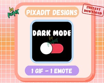 Dark Mode Animated Emote | Twitch & Discord Funny Toggle GIF | Streamer Emote | Instant Download | 112x112 GIF