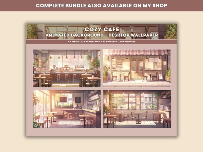 Ghibli-inspired Cozy Cafe Animated Stream Background (digital Download ...