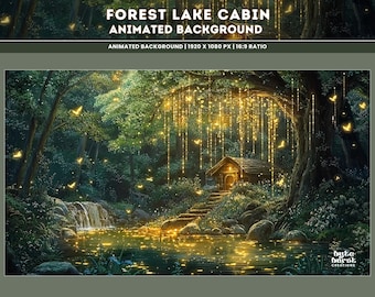 Cozy Forest Cabin Animated Stream Background (MP4 Digital Download)
