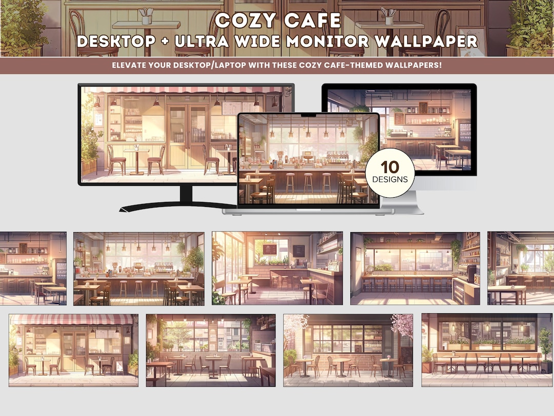 Ghibli Aesthetic Cafe Wallpaper Cozy Lofi Desktop Background Ultra-wide ...