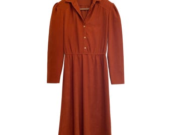 Adorable robe de style vintage en orange brûlé - Style années 70
