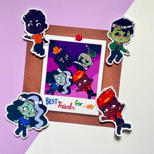 Autocollants et impression personnages jouables Monster Prom Camp Roadtrip