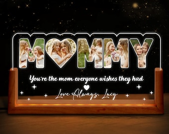 Custom Mommy Photo Collage Night Light, Custom Mother's Day Gift, Gift For Mom, Mom Gift From Kids, Mom Birthday Gift, Mother In Law Gift
