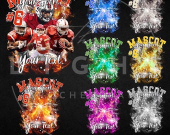 Football Mascot Shirt Editable Canva Template, Custom Homecomig and School Design, Photo Collage Shirt, 90s T Shirt PNG, DTF, Sublimation