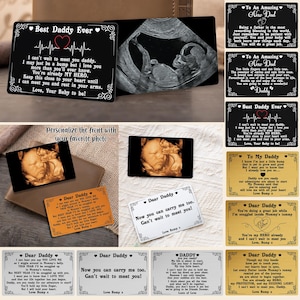 Benutzerdefinierte Metall Ultraschall Foto Brieftasche Karte, neues Baby Sonogramm Geschenk, Brieftasche Einsatz, Schwangerschaft Geschenk, Vatertagsgeschenk für neue Vater, Babyparty