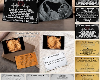 Benutzerdefinierte Metall Ultraschall Foto Brieftasche Karte, neues Baby Sonogramm Geschenk, Brieftasche Einsatz, Schwangerschaft Geschenk, Vatertagsgeschenk für neue Vater, Babyparty