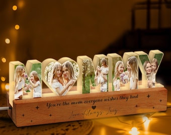 Custom Mommy Photo Collage Night Light, Custom Mother's Day Gift, Gift For Mom, Mom Gift From Kids, Mom Birthday Gift, Mother In Law Gift