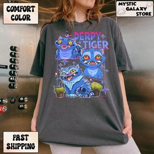 Comfort Colors® T-shirt Kpop Demon Hunters Derpy Tiger, cadeau pour les fans de Saja Boys, T-shirt d'anime Kpop Demon, cadeau pour fan de Demon Hunters Derpy Tiger